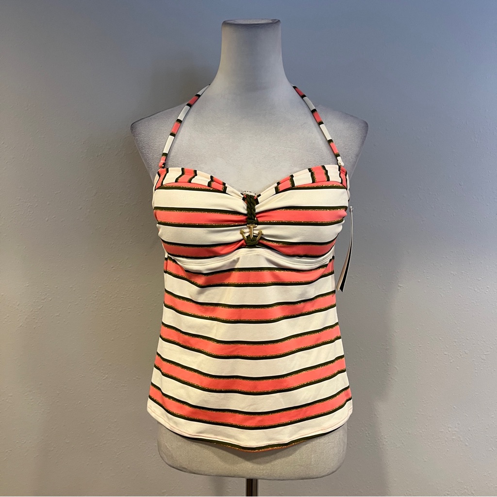 Sperry Halter Striped Tankini Top Size Large